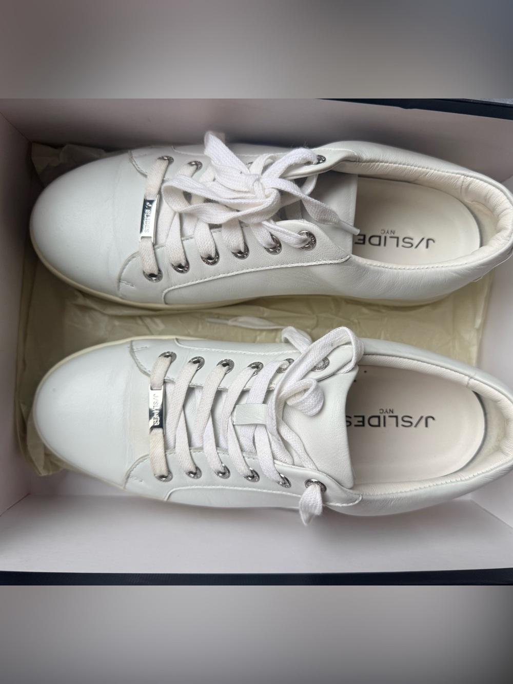 J/Slides West Platform Sneaker Leather White US 8 M